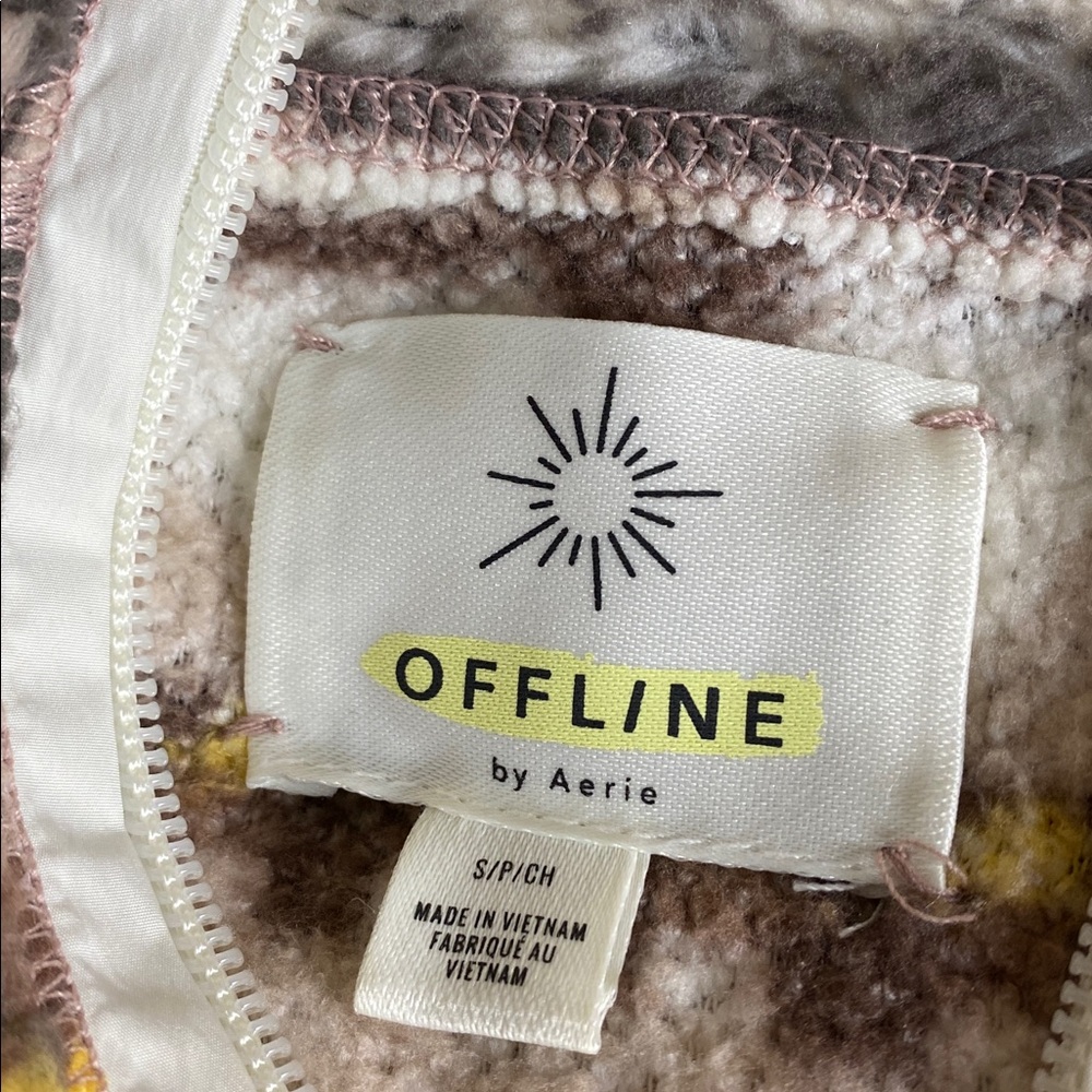 Offline By Aerie Quarter Zip Fleece Pullover Antique Rose Size Small - Picture 6 of 6